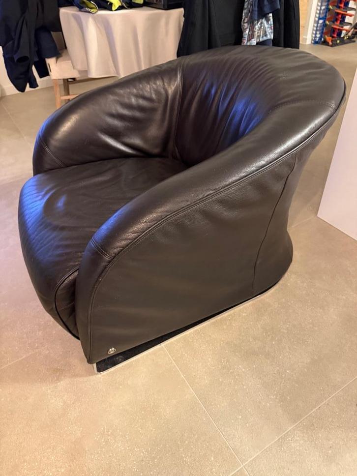 Lederen Natuzzi éénzit gratis af te halen, Huis en Inrichting, Zetels | Zetels, Zo goed als nieuw, Rechte bank, Eenpersoons, Leer