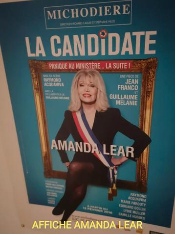 AFFICHE 'AMANDA LEAR', Enlèvement ou Envoi, Rectangulaire vertical, A1 jusqu'à A3, Comme neuf