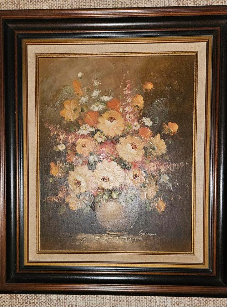 Schilderij bloemen in vaas, Antiek en Kunst, Kunst | Schilderijen | Klassiek, Ophalen