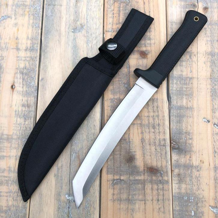 Groot tanto mes (32,5 cm) met zwart rubber handvat, Verzamelen, Militaria | Algemeen, Overige soorten, Mes of Dolk, Verzenden