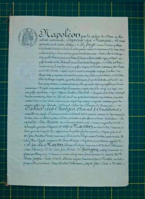 Koopakte van 25 rue des Rosiers, in de Marais, Quatie, Antiek en Kunst, Antiek | Boeken en Manuscripten, Ophalen of Verzenden