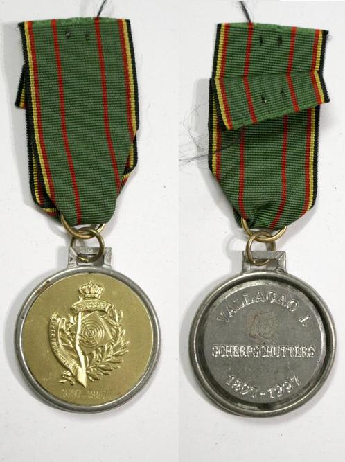 Médaille Gilde des arbalétriers Scherpschutters Brussel_1897, Verzamelen, Militaria | Algemeen, Overige soorten, Lintje, Medaille of Wings