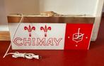 Trappist Chimay - lichtreclame met klok, Verzamelen, Ophalen, Zo goed als nieuw, Reclamebord, Plaat of Schild, Overige merken