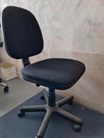 bureaustoel in zwarte stof (in hoogte verstelbaar), Enlèvement, Utilisé, Noir, Chaise de bureau