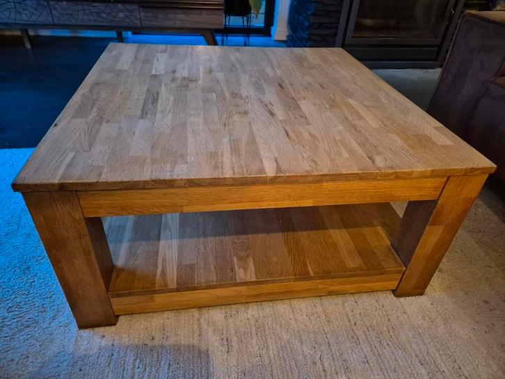 Salontafel vierkant  - vol hout - 85 cm, Maison & Meubles, Tables | Tables de salon, Carré, Enlèvement