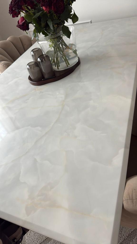 Marmere Eettafel 180x100 cm - Stijlvol Design, Huis en Inrichting, Tafels | Eettafels, Ophalen
