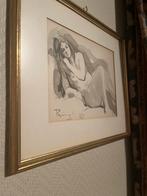 Belgische kunst – Léon Pringels, gesigneerd naakt op papier, Enlèvement