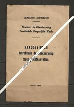 Oorlog-Zoutleeuw-Brochure-Passieve Luchtbescherming-1940-Rar, Verzamelen, Militaria | Tweede Wereldoorlog, Verzenden, Luchtmacht