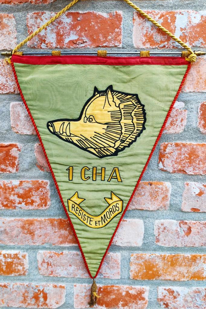 Bannière militaire originale — 1er Chasseurs Ardennais, Divers, Drapeaux & Banderoles, Comme neuf, Enlèvement ou Envoi