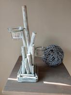 Mooie houten theelichthouder met grote decoratieve strobal, Ophalen of Verzenden