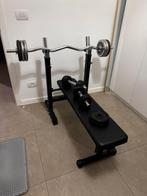 Bench press: Opklapbare halterbank met gewichten, topstaat!, Ophalen, Zo goed als nieuw