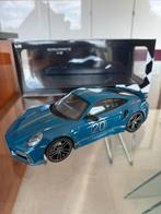 Porsche 911 Turbo S (992) „20e verjaardag China” Oslo Blue, Ophalen of Verzenden, Zo goed als nieuw, Auto, MiniChamps