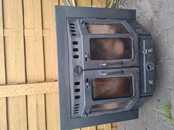 Barbas inbouw houtkachel  met ventilator, Enlèvement, Utilisé, Encastré, Poêle à bois
