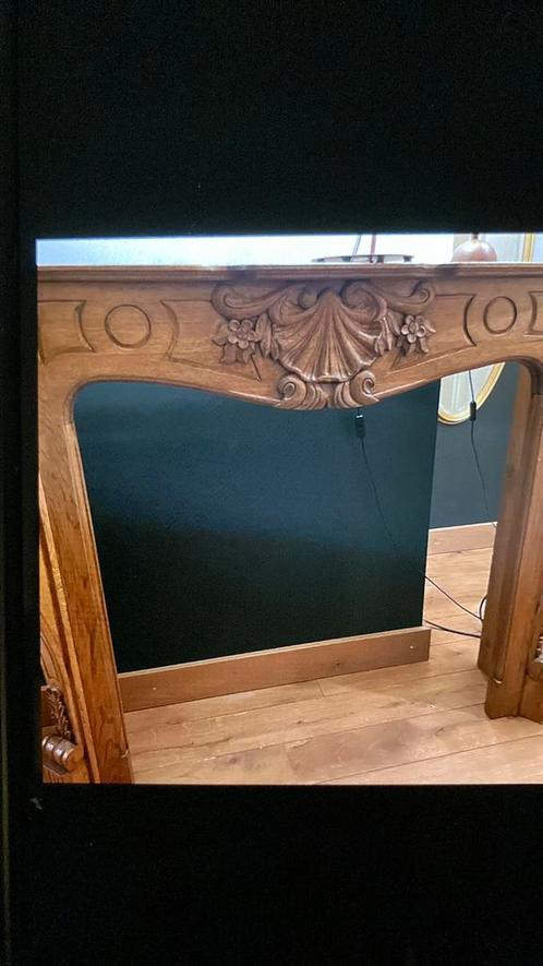 Prachtige eiken schouw gescultuurd, Antiek en Kunst, Antiek | Meubels | Stoelen en Sofa's, Ophalen