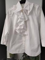 Witte bloes met jabot.driekwart mouw.merk Vertigo Paris .M., Ophalen of Verzenden, Zo goed als nieuw