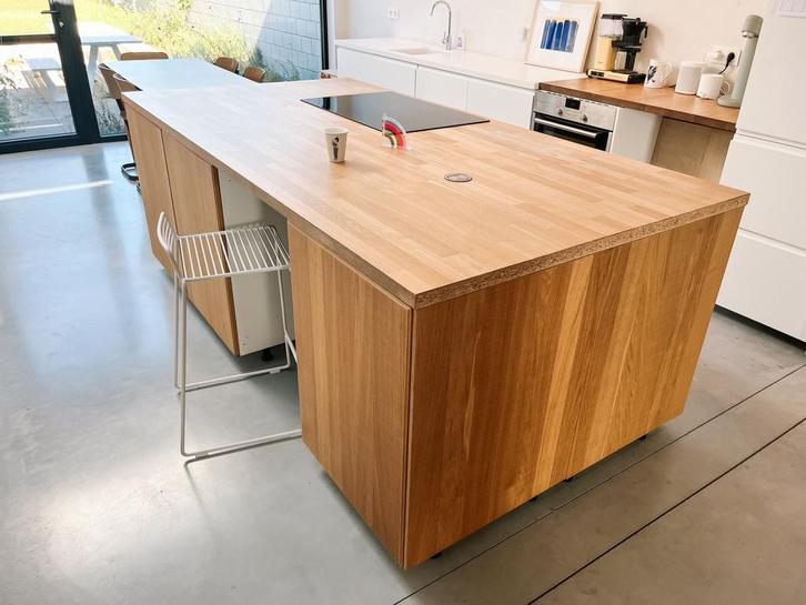 Keukeneiland met inductiekookplaat en recirculatie dampkap, Huis en Inrichting, Keuken | Keukenelementen, Gebruikt, Minder dan 100 cm