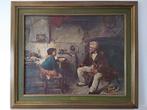 Schilderij " vertellingen grootvader" gesigneerd, Antiek en Kunst, Kunst | Schilderijen | Klassiek, Ophalen