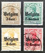 4X Duitse bezetting WO1 "Belgien" overdruk 1914-1916, Timbres & Monnaies, Timbres | Europe | Allemagne, Autres périodes, Affranchi