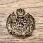 Original WW2 British Army Royal Engineers RE Cap Badge, Ophalen of Verzenden