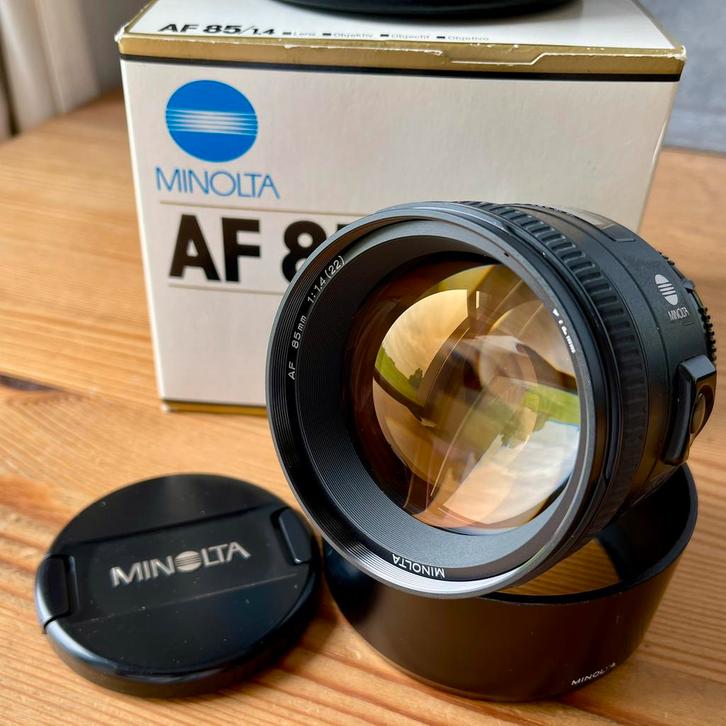 Minolta AF 85mm f/1.4 — compleet met doos — Sony A-vatting, Audio, Tv en Foto, Foto | Lenzen en Objectieven, Gebruikt, Ophalen of Verzenden
