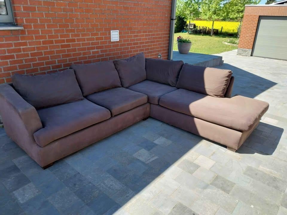 Siège d'angle (marron), Maison & Meubles, Canapés | Salons, Enlèvement, Utilisé, Quatre personnes ou plus, Banc d'angle