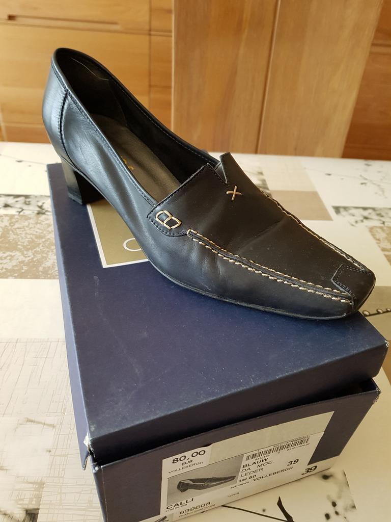 Dames schoenen, blauw met witte stiksels, maat 39,, Ophalen, Zo goed als nieuw, Blauw