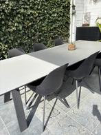 Zeer stevige tuintafel met volkeramisch tafelblad, Tuin en Terras, Tuintafels, Ophalen, Zo goed als nieuw, Aluminium