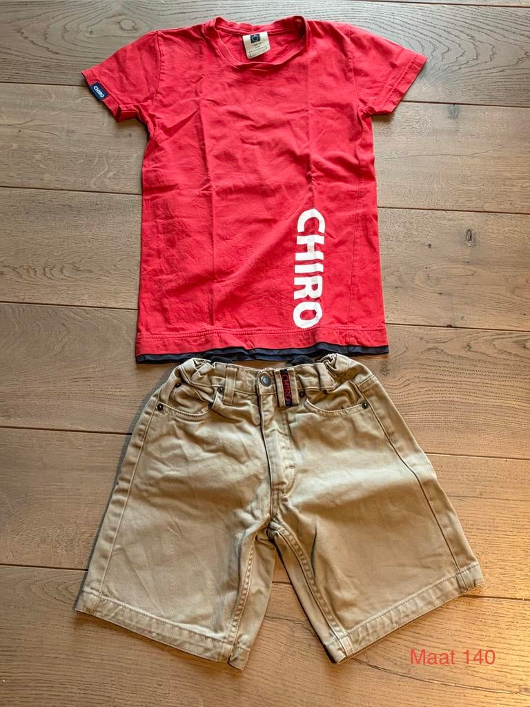 Short en T-Shirt - Chiro - Maat 140, Kinderen en Baby's, Ophalen of Verzenden, Gebruikt, Jongen, Setje