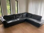 Natuzzi hoeksalon zwart leder, Maison & Meubles, Canapés | Salons, 150 cm ou plus, Enlèvement, Utilisé, Cuir