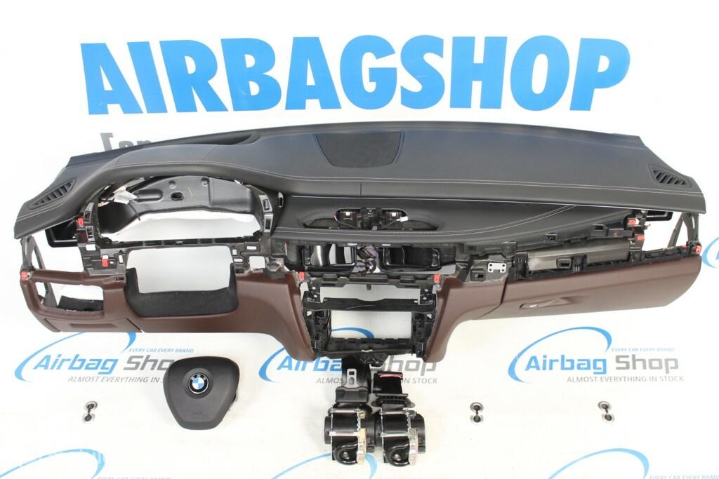 Airbag kit - Tableau de bord cuir noir brun HUD BMW X5 F15, Enlèvement ou Envoi, Utilisé