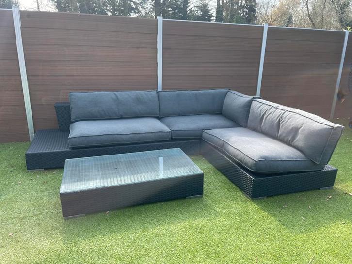 Lounge set met degelijke palletkussens, Tuin en Terras, Tuinsets en Loungesets, Gebruikt, Loungeset, Ophalen