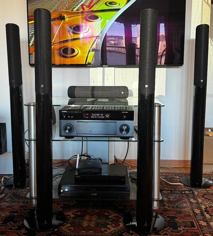 Installation Home-Cinéma : Yamaha Aventage + KEF + Pieds, TV, Hi-fi & Vidéo, Ensembles home-cinéma, Utilisé, Autres systèmes, 70 watts ou plus
