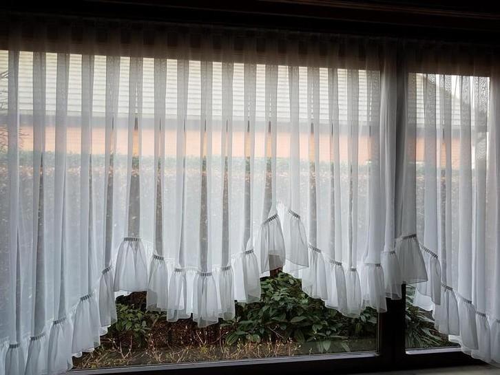 Voile gordijnen wit, Huis en Inrichting, Stoffering | Gordijnen en Lamellen, Ophalen, Wit