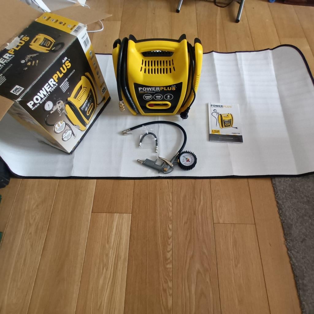Compressor voor verschillende Powerplus J-kleurenopblaasinfl, Ophalen, Met autostop en -start, Zo goed als nieuw, Powerplus