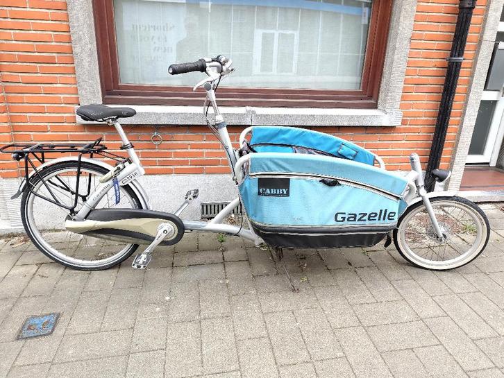 Gazelle Cabby met regentent, Fietsen en Brommers, Fietsen | Bakfietsen, Gebruikt, Gazelle, 2 kinderen, Huif, Opvouwbaar, Ophalen