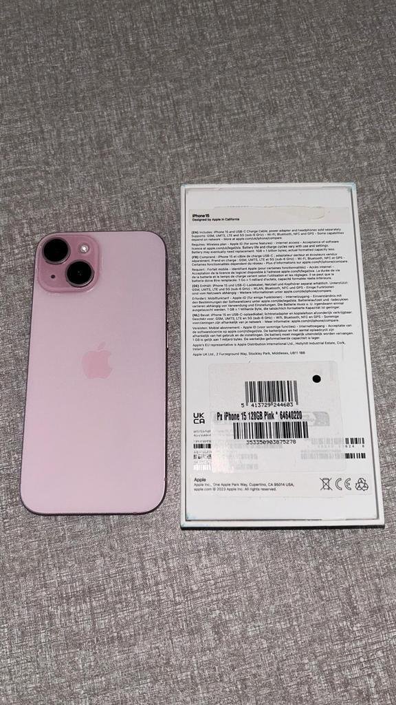 iPhone 15 – 128 GB – PInk – État impeccable, Télécoms, Téléphonie mobile | Apple iPhone, 128 GB, iPhone 15, Enlèvement