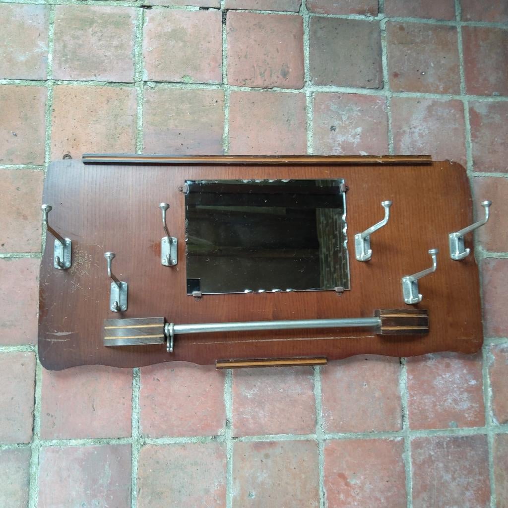 Vintage kapstok met spiegel., Huis en Inrichting, Woonaccessoires | Kapstokken, Wandkapstok, Ophalen
