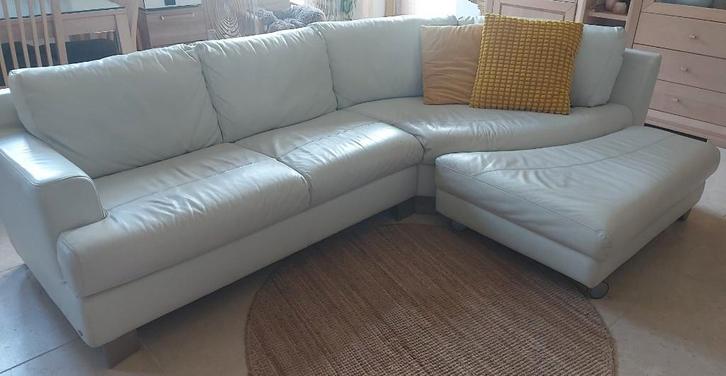 Hoekbank Natuzzi met lounger/poef, Maison & Meubles, Canapés | Salons, Banc d'angle, Enlèvement