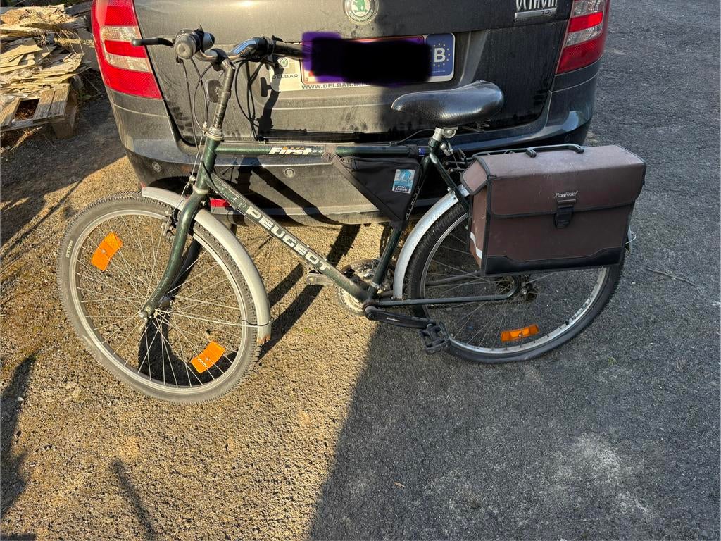 Buitenkans! Herenfiets Peugeot met fietstas in marke, Ophalen