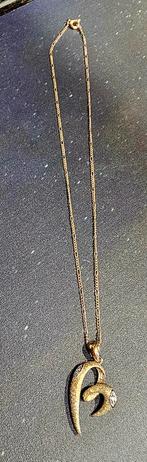 CHAÎNE PLAQUÉ OR NEUVE + PENDENTIF PLAQUÉ OR ET STRASS NEUF, Neuf, Or, Or, Avec pendentif