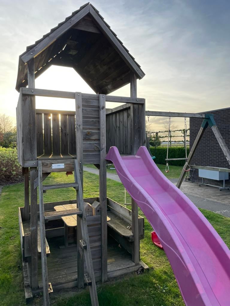 Houten speelhuis, Kinderen en Baby's, Speelgoed | Buiten | Speelhuisjes, Ophalen, Gebruikt, Hout