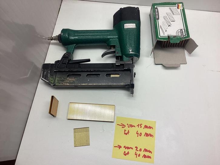Prebena niet en nagelmachine,tacker minibrads made inGermany, Doe-het-zelf en Bouw, Gereedschap | Handgereedschap, Gebruikt, Ophalen of Verzenden
