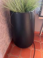 Bloembak rond zwart hoog, Tuin en Terras, Ophalen, Kunststof, Minder dan 60 cm, Rond