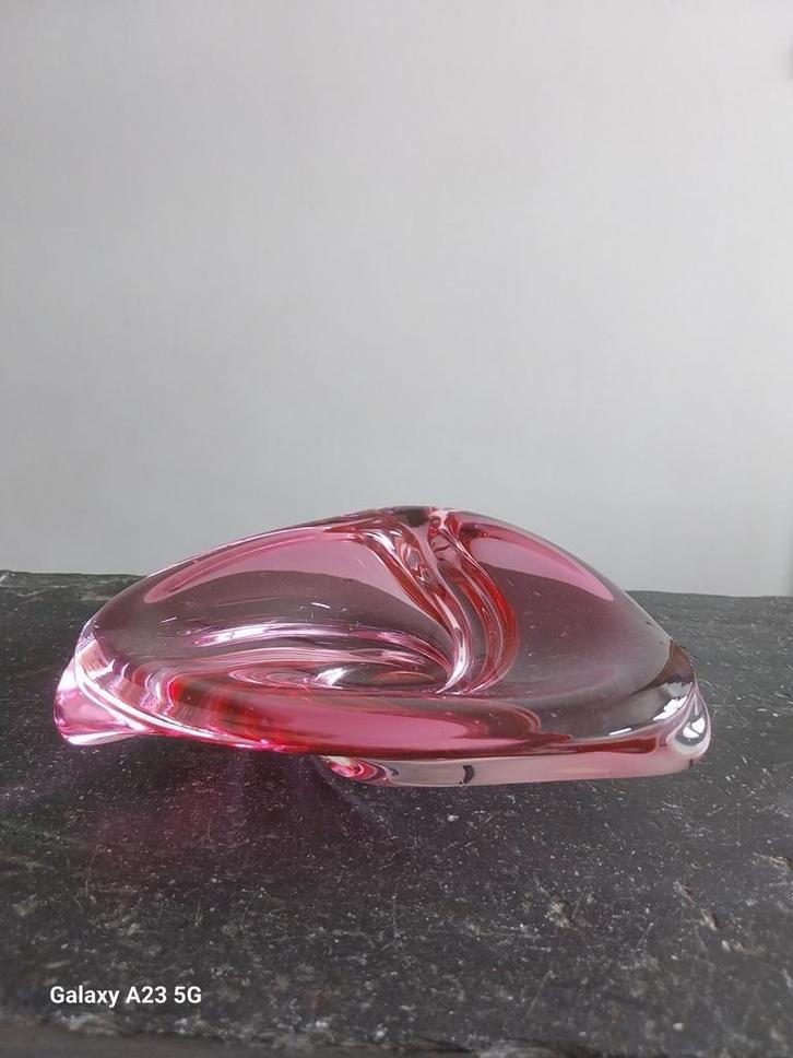 Val Saint-Lambert gesigneerd dienblad/asbak, Antiek en Kunst, Antiek | Glaswerk en Kristal, Ophalen of Verzenden