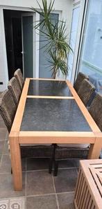 Moderne tafel met granieten blad en stoelen, Ophalen