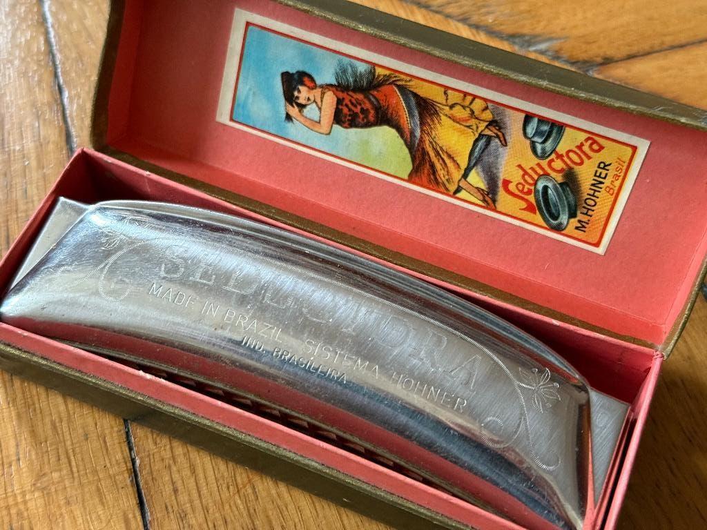 Hohner seductora mondharmonica in C, Ophalen of Verzenden, Zo goed als nieuw, C-mondharmonica, Met koffer of doosje