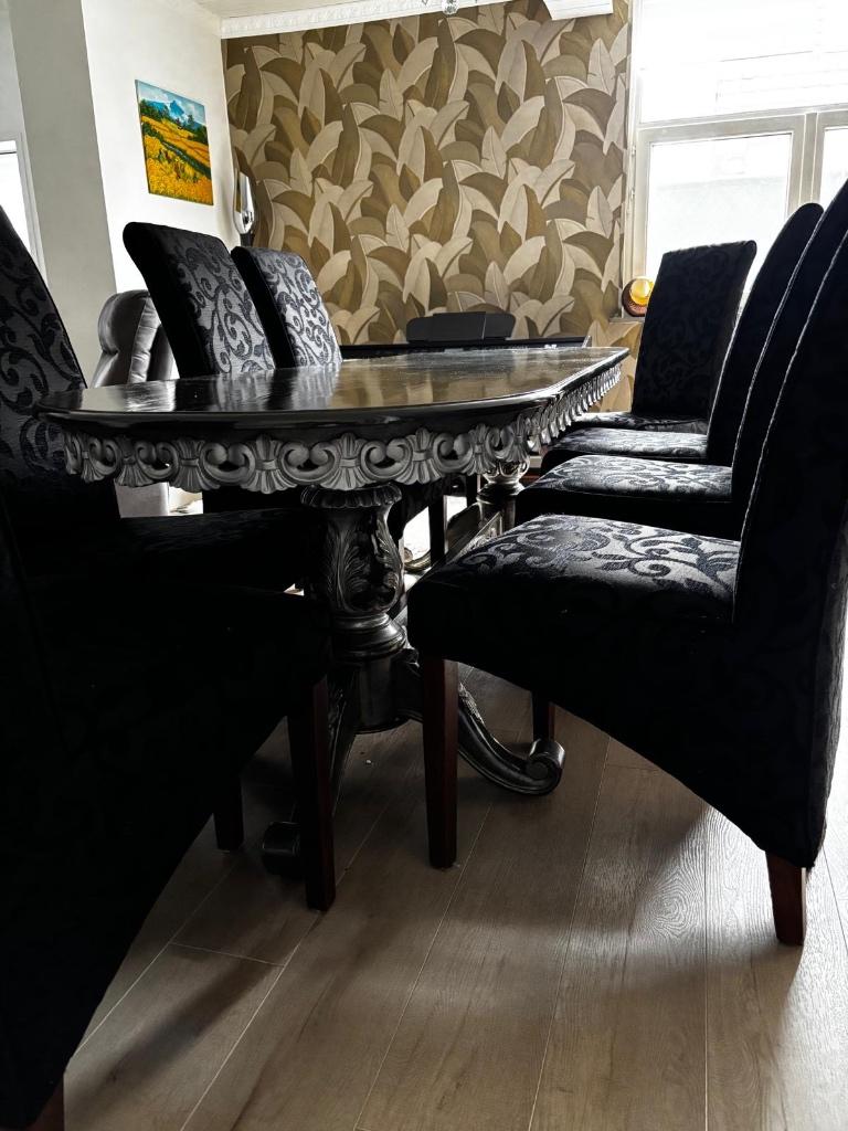 Tafel en stoelen dringend weg, Enlèvement, Bois, Noir, Cinq, Six Chaises ou plus