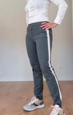 GRIJZE BROEK MET WITTE ZIJSTREEP - ALS NIEUW, Kleding | Dames, Ophalen of Verzenden, Zo goed als nieuw, Maat 36 (S), Grijs
