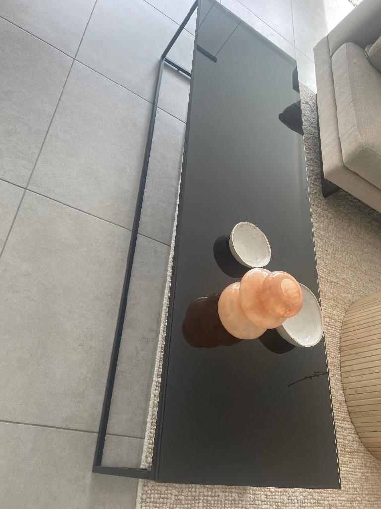 Salontafel, Huis en Inrichting, Tafels | Salontafels, Ophalen, 50 tot 100 cm, Zo goed als nieuw, Glas