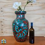 Grand vase vintage Scheurich West Germany (rouge/bleu) H47 c, Moins de 50 cm, Enlèvement ou Envoi, Poterie ou Porcelaine, Neuf
